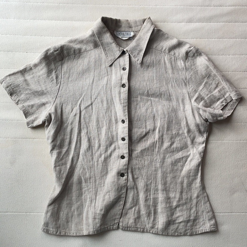 🌾 Pure Linen Button Down Top